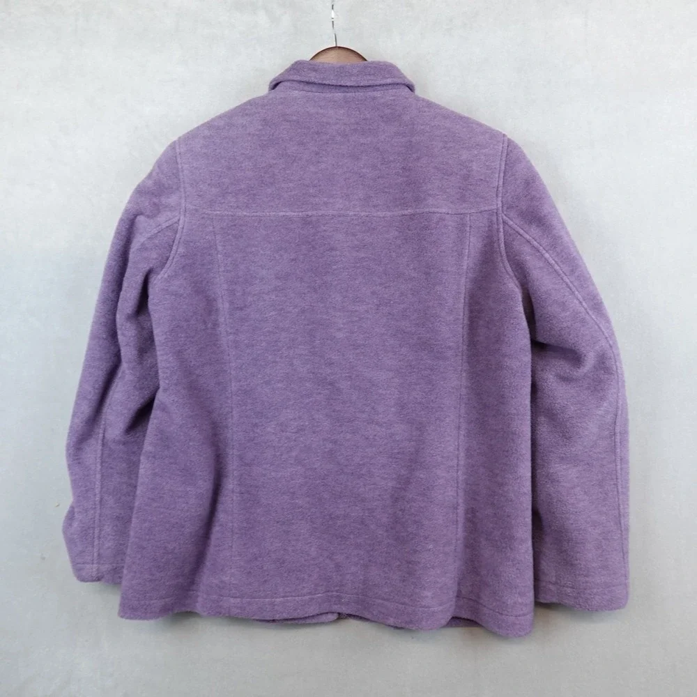 LL Bean Jacket Wool Blend Winter Coat Purple Womens Size Medium Lined Vintage - Picture 7 of 8